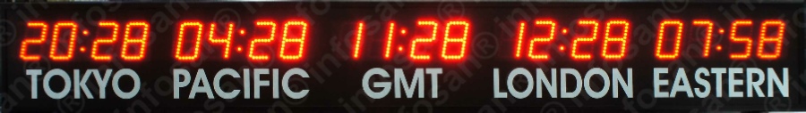 5 zonlu dünya saati, 5 lokasyonlu dijital dünya saati, 100 mm dijit yüksekliğ 5  saat zonlu dijital dünya saati, Dijital dünya saati, LED göstergeli dünya saati,5 bölge dünya saati, 5 ülke dünya saati, 5 zonlu dünya saati, 100 mm dijit yüksekliği